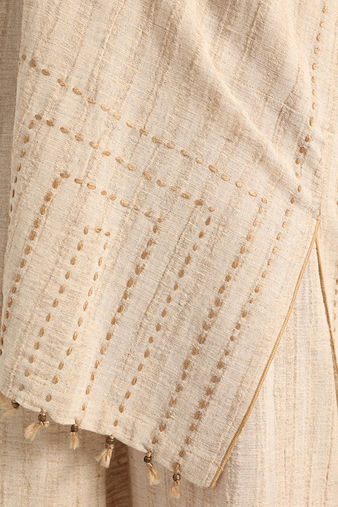 Embroidered cotton linen jacket